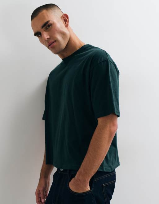 ASOS DESIGN t-shirt coupe carrée oversize avec motif montagne en vert foncé, 5 de 5