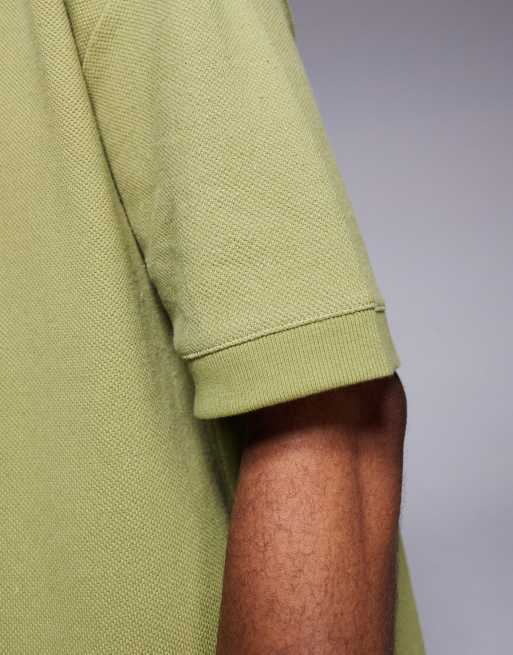 ASOS DESIGN - T-shirt coupe carrée oversize en piqué de qualité supérieure - Kaki, 3 de 4