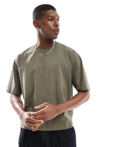 ASOS DESIGN - T-shirt coupe carrée oversize - Kaki - view 1