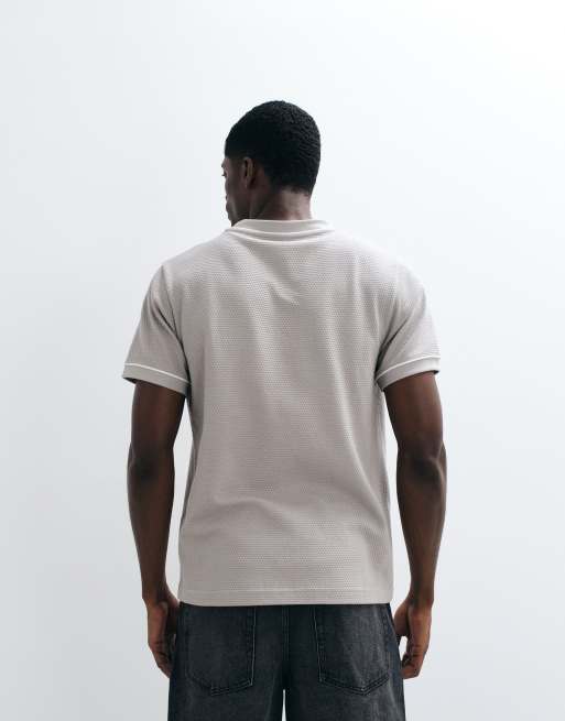 ASOS DESIGN - T-shirt coupe classique à surpiqûres contrastantes - Vert clair texturé, 4 de 5