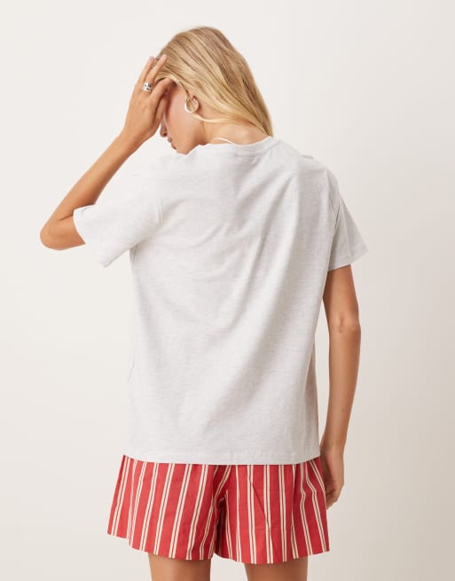 ASOS DESIGN - T-shirt coupe classique avec imprimé fraises - Givre chiné, 3 de 4