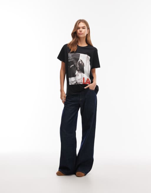 ASOS DESIGN - T-shirt coupe classique avec imprimé magazine LA - Noir, 3 de 4