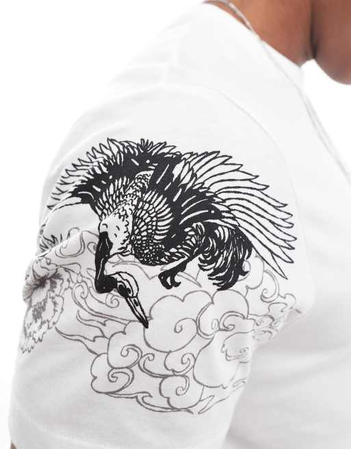 ASOS DESIGN - T-shirt coupe classique avec imprimé rétro au dos - Blanc, 2 de 4