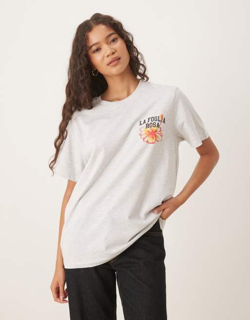 ASOS DESIGN - T-shirt coupe classique avec motif fleur italienne - Givre chiné, 4 de 4