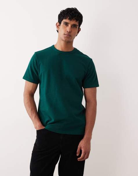 ASOS DESIGN - T-shirt coupe classique en bouclé - Vert foncé - view 1