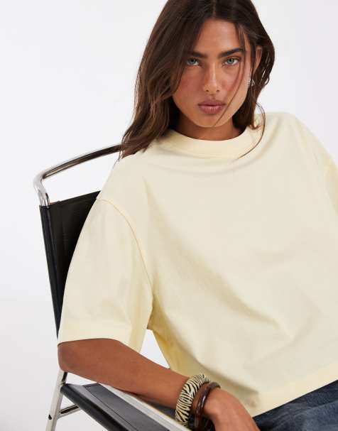 ASOS DESIGN - T-shirt courte coupe carrée - Babeurre - view 1
