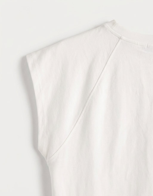ASOS DESIGN - T-shirt crop top épais coupe carrée à manches raglan - Blanc, 8 de 8