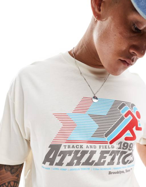 ASOS DESIGN - T-shirt crop top oversize avec imprimé style sport à l'avant - Blanc, 4 de 4