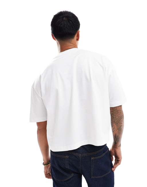ASOS DESIGN - T-shirt crop top oversize avec imprimé ville à l'avant - Blanc, 3 de 4