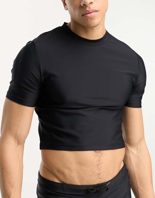 ASOS DESIGN - T-shirt da bagno nera