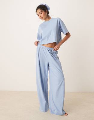 ASOS DESIGN - T-shirt de pyjama à assortir coupe carrée - Bleu