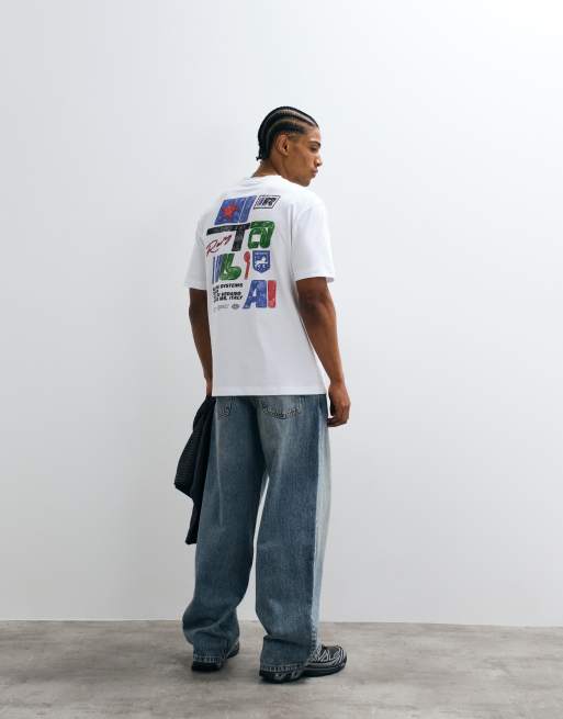 ASOS DESIGN - T-shirt décontracté à imprimé Italie au dos - Blanc, 3 de 5