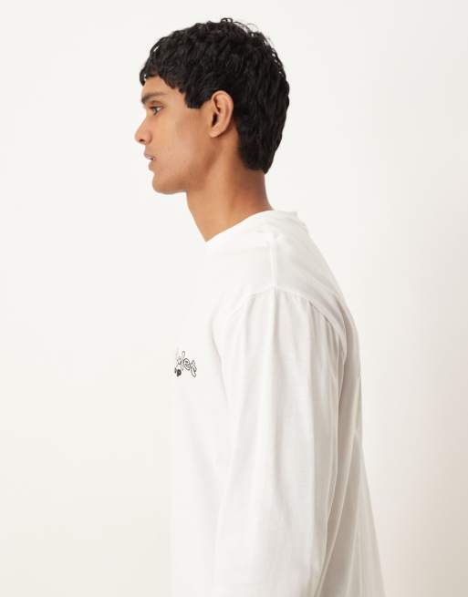 ASOS DESIGN - T-shirt décontracté à manches longues avec imprimé fruit effet bulle - Blanc, 4 de 5