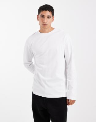 ASOS DESIGN - T-shirt décontracté à manches longues en tissu épais - Blanc