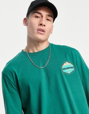 ASOS DESIGN - T-shirt décontracté à manches longues et imprimé montagne Colorado