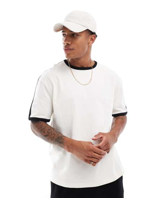 ASOS DESIGN - T-shirt décontracté avec empiècements aux épaules - Crème