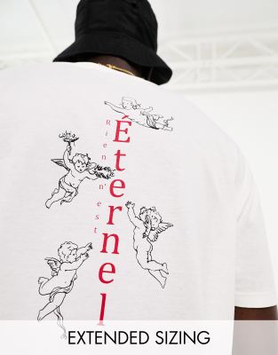 ASOS DESIGN - T-shirt décontracté avec imprimé Éternel - Blanc