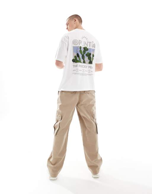 ASOS DESIGN - T-shirt décontracté avec imprimé extérieur au dos - Blanc, 4 de 4
