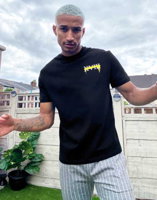 ASOS DESIGN - T-shirt décontracté avec imprimé historique et spray de peinture - Noir, 2 de 4
