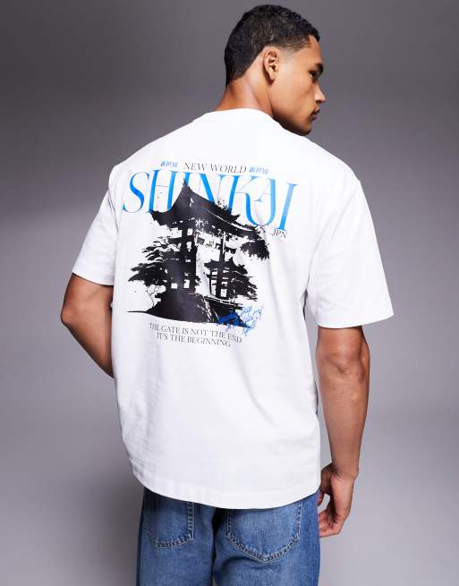 ASOS DESIGN - T-shirt décontracté avec imprimé vintage - Blanc