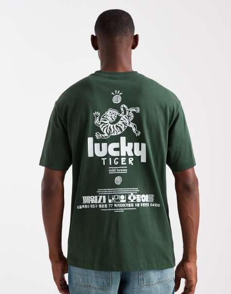 ASOS DESIGN - T-shirt décontracté avec imprimé vintage - Vert foncé - view 1