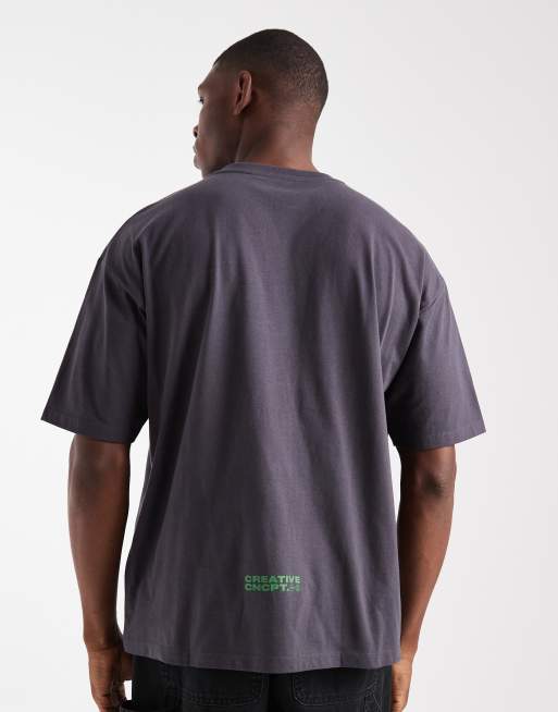 ASOS DESIGN - T-shirt décontracté avec imprimé vinyle - Anthracite, 3 de 5
