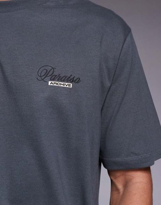 ASOS DESIGN - T-shirt décontracté avec inscription et emblème au dos - Gris foncé, 5 de 5
