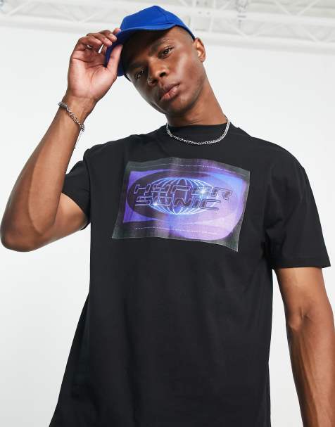ASOS DESIGN - T-shirt décontracté avec texte numérique imprimé sur le devant - Noir - view 1