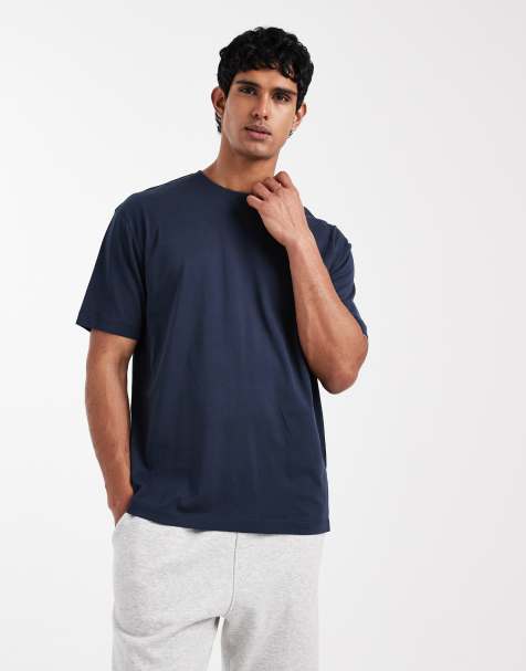 ASOS DESIGN - T-shirt décontracté en coton SUPIMA® de qualité supérieure - Bleu marine - view 1
