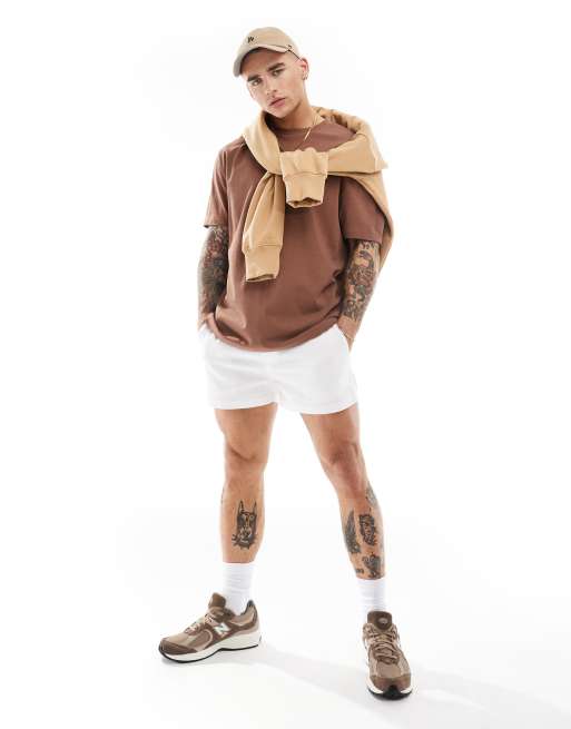 ASOS DESIGN - T-shirt décontracté en tissu épais 240 g/m² - Marron, 2 de 4