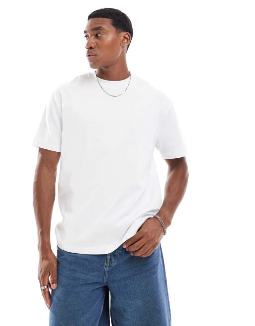 ASOS DESIGN - T-shirt décontracté en tissu épais 240 g/m<sup>2</sup> - Blanc 