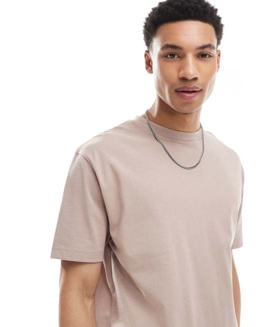 ASOS DESIGN - T-shirt décontracté en tissu épais 240 g/m<sup>2</sup> - Taupe