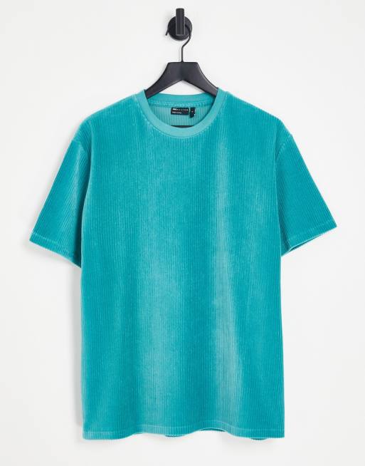 ASOS DESIGN - T-shirt décontracté en velours côtelé - Bleu