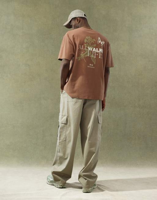 ASOS DESIGN - T-shirt décontracté épais 220 g/m² avec imprimé papillon au dos - Marron, 4 de 4