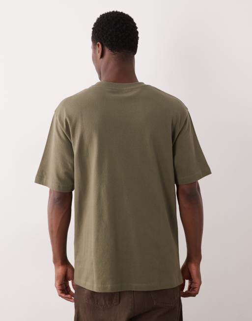 ASOS DESIGN - T-shirt décontracté épais à imprimé fleuri et broderie - Kaki, 5 de 5