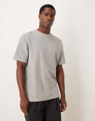 ASOS DESIGN - T-shirt décontracté épais en maille bouclée - Gris