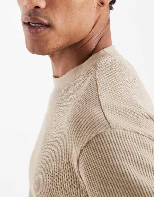 ASOS DESIGN - T-shirt décontracté gaufré - Beige, 5 de 5