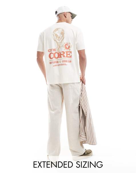 ASOS DESIGN - T-shirt décontracté imprimé au dos - Blanc cassé - view 1