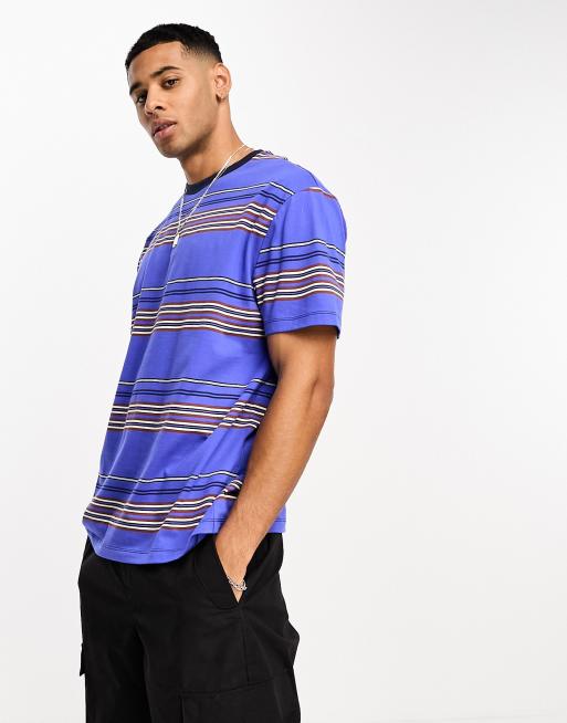 ASOS DESIGN - T-shirt décontracté rayé - Bleu