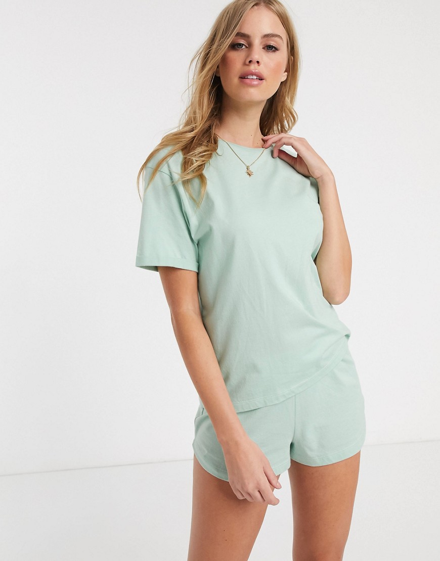ASOS DESIGN - T-shirt del pigiama mix & match in jersey-Verde