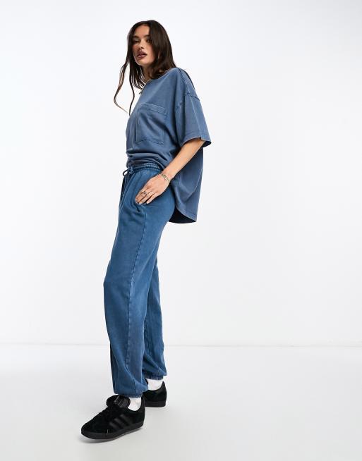 ASOS DESIGN - T-shirt d'ensemble coupe boyfriend avec poche - Bleu jean délavé, 4 de 4