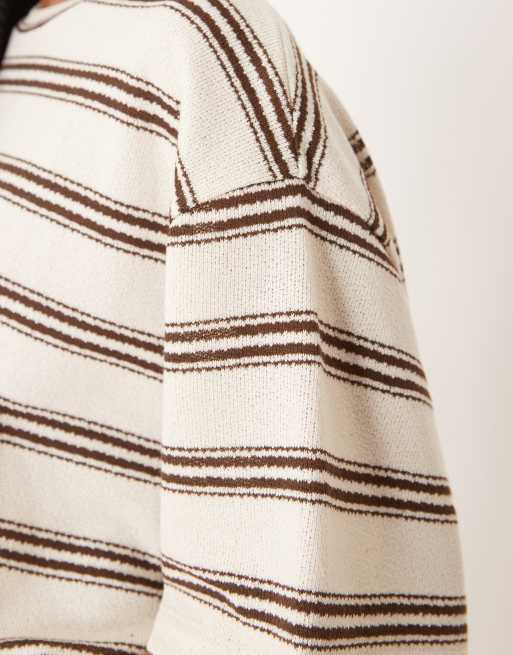 ASOS DESIGN - T-shirt d'ensemble oversize à rayures - Chocolat, 4 de 4