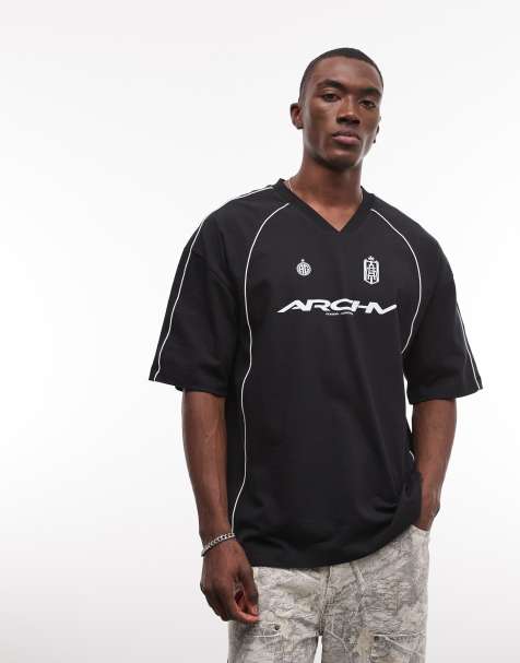 ASOS DESIGN - T-shirt d'ensemble oversize avec imprimé football - Noir - view 1