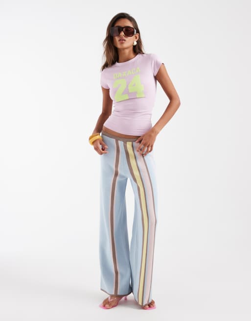 ASOS DESIGN - T-shirt effet rétréci à imprimé Oaxaca style universitaire - Lilas et citron vert, 2 de 4