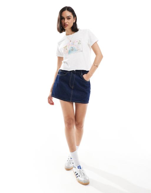 ASOS DESIGN - T-shirt effet rétréci à imprimé Venise - Blanc, 2 de 4