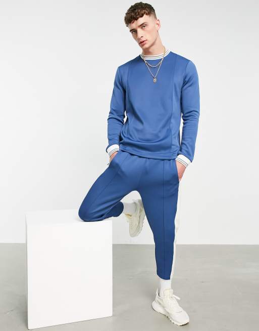 ASOS DESIGN - Coordinato con T-Shirt e joggers in tessuto scuba con orlo fisso e righe laterali, 2 di 2