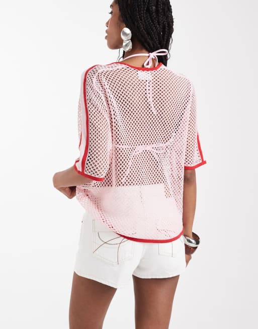ASOS DESIGN - T-shirt en maille ajourée, 3 de 8