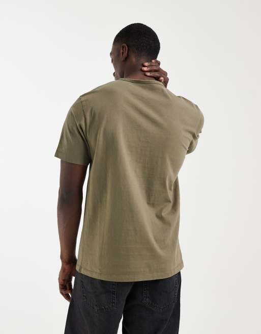 ASOS DESIGN - T-shirt épais coupe classique à col boutonné - Kaki délavé, 5 de 5