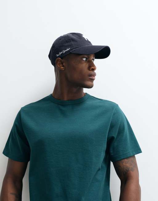 ASOS DESIGN - T-shirt épais coupe classique en coton mélangé - Vert foncé , 3 de 5