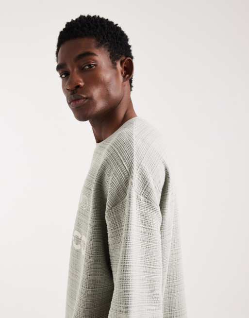 ASOS DESIGN - T-shirt épais oversize à imprimé football en tissu texturé - Vert , 3 de 5
